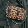 Bolsas escolares Haven Sport Trendy Vintage Fashion Style Leopard Texture Print Bolso de hombro para mujeres Hip Hop Street Cross-body Bad Female