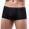 Boxer en soie glacée pour hommes, sous-vêtement d'été respirant et frais, slip Ultra-fin et confortable avec pochette, A50