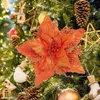 Decorative Flowers 6Pcs Christmas Glitter Poinsettia Powder Artificial Xmas DIY Wreath Tree Decor