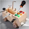 Intelligenz Spielzeug Kinder Holz Led Schalter Beschäftigt Board Demontage und Montage Schrauben Muttern Werkzeug Auto Montessori Frühe Bildung Puzz Dh7Dn