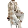 Giacche da donna Holiday Ladies Winter Warm Plaid Giacca lunga Shacket Cardigan Trench da donna Tartan Check Brand