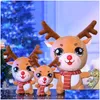 Stuffed Plush Animals 2024 Wholesale Christmas Sitting Elk Large Gift P Toy Doll Childrens Drop Delivery Toys Gifts Oterg