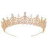 Hårklipp Hadiyana Crystal Silver Gold Color Geometric Bridal Crowns and Tiaras BC7035 Jewelry Party Gifts Costume Accessories