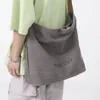 Bolsos de gran capacidad para mujeres femeninas con bolsas de hombro de lienzo de moda al revés de 100 tiendas de algodón playa 240329