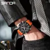 Наручные часы Sanda, мужские электронные часы, многофункциональные, ночные, водонепроницаемые, резиновые, с двойным экраном, спортивные, роскошные, в стиле милитари