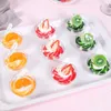 Fleurs décoratives réalistes 6 pièces faux Cupcake modèle alimentaire fruits crème glacée bol Transparent accessoires de mariage fête décor à la maison doux PU Cupcakes S s