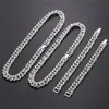 Silverfärg Miami Curb Cuban Chain Halsband Män kvinnor Hip Hop Jewelry Bling Rapper Unisex Grunge Chokers263i