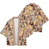 Etnik Giyim Mantar Baskı Plajı Moda Japon Kimono 2023 Artı Boyut 5xl 6xl Robe Cardigan Erkek Gömlek Yukata Haori Kadınlar Drop Dhuxt