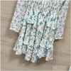 Produkty damskie swetry w stylu wiosennym i letnim małe kwiatowe design nieregularny ciasto spódnica hem jedwabna sukienka do dostawy aplikacji dhhpd