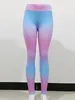 Kvinnors leggings som kör atletiska byxor sport stretchy aktivkläder kvinnor gradvis 3d digital tryck gym yoga byxor hög midja jogging