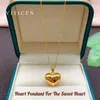 Viticen äkta AU750 REAL 18K Gold Heart Love Pendant Halsband Födelsedagsbröllop Present till kvinna Fina smycken 240311