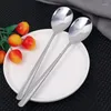 Spoons 3/1PCS Stainless Steel Long Handle Soup Tea Coffee Scoops Round Head Serving Dessert Teaspoons Kitchen Cutlery Tableware