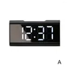 Bordklockor Desktop LED Digital Display Alarm Clock Mute Home Office Decoration 2024 Makeup Mirror Glass Electronic D4W2