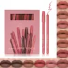 12 Color Matte Lipstick Pen Set Nude Pink Matte Solid Lip Gloss Waterproof Long Lasting Lipstick Pencil Lip Liner Pen Lip Makeup 240323