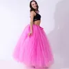 Table Skirt 7 Layers 100cm Long Tulle Tutu Puff Skirts Womens Baby Shower Decoration Wedding Party Sweet Bride Candy Colors