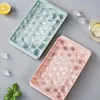 Okrągłe taca na kostkę lodową z pokrywką producent lodowych do zamrażarki Mini Circle Ice Tray Making 33pcs Sfera Chroźne koktajl whisky herbata kawa ph90