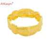 Bangles Adixyn Wide Bangles for Women 24k Gold Color luxury Bracelet Indian Dubai can open Jewelry Wedding Bride Gifts N022242