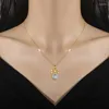 Pendentif Colliers Lumière De Luxe Lèvre Clé Zircon Collier En Acier Inoxydable Mode Géométrique Collier Bijoux Cadeaux De Fête Pour Femmes Filles