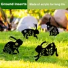 Garden Decorations 4st Staty Decor Acrylic Easter Animal Art Lawn Decoration Estetic Weatherproof för utomhusplats