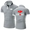 DJI Professional Pilotドローン印刷夏のメンズポロシャツカジュアル高品質のコットンショートスリーブクラシックトップTシャツ240401