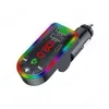 Chargeur de voiture F7 Transmetteur FM Bluetooth Double USB Charge rapide Type C Ports PD Lumières d'ambiance colorées réglables Récepteur audio mains libres Lecteur MP3