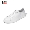 Sapatos casuais eua 6-10 na moda macio couro genuíno masculino rendas até calçados simples meninos estudantes apartamentos branco conciso