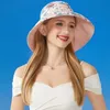 Wide Brim Reversible Bucket Hat Womans Outdoor Sun Beach Fisherman Cap Ladies Summer UV Protection Panama Hats Girl Visor 240311