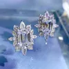 Stud Oorbellen SpringLady 925 Sterling Zilver 7 9 MM Emerald Cut Hoge Koolstof Diamant Edelsteen Bruiloft Voor Vrouwen Fijne Sieraden