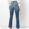 Womens Jeans Mother Autumn Winter High Waist Double Pocket Wild Nine-point Micro-flare