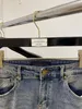 2024 Primavera Autunno Ricamo Cerniera Jeans da uomo Pantaloni lunghi a matita da uomo a righe lavati chiari WCNZ027