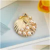 Charms Diy Jewelry Findings Components Accessories K Gold Charms Alloy Pendant Earrings Necklaces Conch Pearl Love Shell Keychains Dro Dhpvo