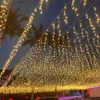 LED文字列5m 216LEDSカーテンICICLE STRING LIGHTS 8モードパーティーガーデンステージ装飾のためのEUプラグノエルクリスマス装飾新年YQ240401