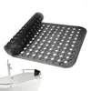 Badmattor Anti Slip Mat för badkar Mjukt långt PVC med dräneringshål Tillbehör Säker badtvägg badrum