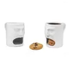 Mugs Ceramic Coffee Mug Stylish Cup Tea With Biscuit Holder Face Shape Water For Home Office