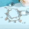 Chain FNIO Bohemian Womens Bracelet Fashion Multi layered Bead Chain Bracelet Set Charming Bracelet Jewelry Punk Q240401