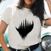 Kadın Tişörtleri Kadın T-Shirts Karikatür Tırnak Makyaj Sevimli Kawaii Top Y2K Gömlek Düzenli Bayanlar Baskı Kadın Grafik Moda Tee Kısa Kollu