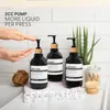 Dispenser voor vloeibare zeep Douchedispensers met 8 etiketten Zwart/amber Hervulbare shampoo-conditionerflessen 3 bamboepomp