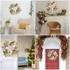 Decoratieve bloemen Thanksgiving-krans ronde herfstbladeren voordeur huis boerderij decor hanger kunstmatige herfst bloemen oogstslingers