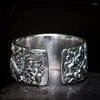 Bagues de cluster BOCAI 2024 Real S925 Bijoux en argent Style chinois Dragon de bon augure et perle dominatrice mode bague pour hommes cadeaux de vacances