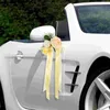 装飾的な花2pcs人工花の結婚式の車の装飾バックミラー装飾