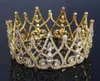 Moda matrimonio nuziale rotondo corona completa tiara vintage oro cristallo strass accessori per capelli gioielli argento principessa gioielli Sup9048759