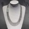 Hiphop rapper sieraden heren 18 mm smaragd gesneden moissaniet diamant 925 zilveren miami ketting ijs de stokbrood cubaanse linkketen