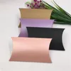 Gift Wrap 12pcs/Lot Macaron Color Two Size Kraft Paper Pillow Boxes For Valentine's Day Candy Confession Letter Creative