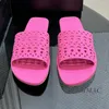 Chinelos moda rosa camurça vermelha redonda peep toe plana verão feminino de alta qualidade ao ar livre mules marca sapatos de férias