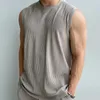 Men's Tracksuits American Men Clothing Ice Silk Vest Trousers Sweatsuit For Two Piece Set Fitness Sleeveless Breathable Gym Tracksuit