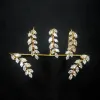 Brangles cubes zircone willow feuille de chanvre de chanvre de palmier de palmier croix bancaire plaqué or bracelet bracelet bijoux nouveaux mains à la mode pour femmes