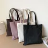 Valises BBA155 sacs à main pour femmes grande capacité fourre-tout sac de shopping couleur unie rayé cuir velours côtelé
