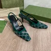 مصمم صندل عالي الكعب العجل من جلد الراين ، فتيات G Girls G slingback pump buckle squaretoes gauze shiplettoankle shat shiletto evening shiletto 34-42