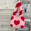 Borse a tracolla Borsa tote fashion Girly giapponese soffice peluche amore femminile 2024 borsa autunno e inverno carina personalità straniera