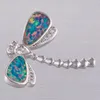 Collane a ciondolo Dragonfly Teal Blue Fire Opal CZ Gioielli placcati per le donne Necklacipendance Delivery Delivery Delivery Delive Pendan Dhxci